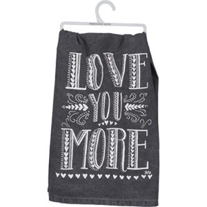 Primitives by Kathy 33355 Cotton Dish Towel, Love You More 28 x 28-Inches