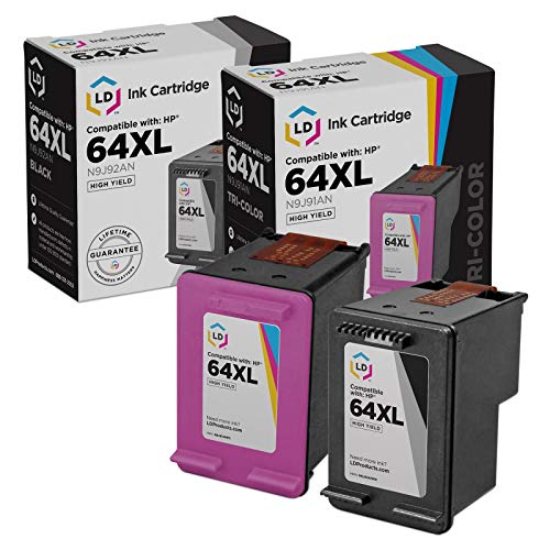 LD Products Remanufactured Ink Cartridge Replacements for HP 64XL High Yield (1 Black, 1 Color, 2-Pack)