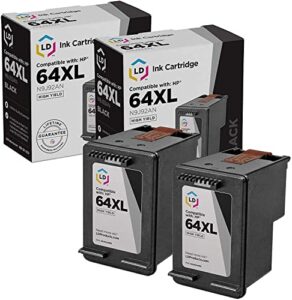 ld remanufactured ink cartridge replacement for hp 64xl n9j92an high yield (black, 2-pack)