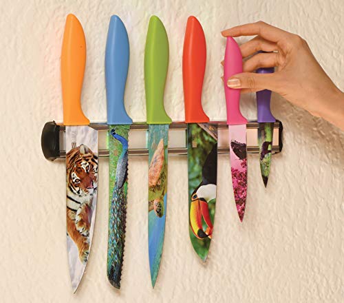 CHEF'S VISION Wildlife Kitchen Knife Set in Gift Box - Cool Gifts for Animal Lovers - 6-Piece Colorful Chefs Knives Set - Unique Gift Idea for Home, Wedding Gifts for Couple, Housewarming Gifts