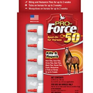 Manna Pro Pro-Force 50 Spot-On Fly Control for Horses, 6 Count