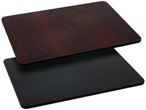 flash furniture glenbrook 3 pack 24'' x 30'' rectangular table top with black or mahogany reversible laminate top