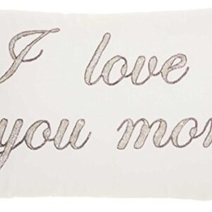 Nourison Mina Victory DR164 Luminescence I Love You More Throw Pillow, 14" x 20", Pewter