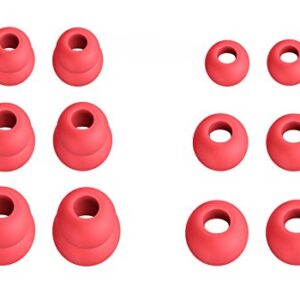 12pcs (DF-3sz) Siren Red S/M/L Double Flange and Round Replacement Adapters Eartips Earbuds Compatible with BeatsX, Powerbeats 3 2 1, and Urbeats 3 Earphones Headphones