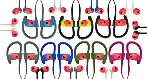 12pcs (DF-3sz) Siren Red S/M/L Double Flange and Round Replacement Adapters Eartips Earbuds Compatible with BeatsX, Powerbeats 3 2 1, and Urbeats 3 Earphones Headphones