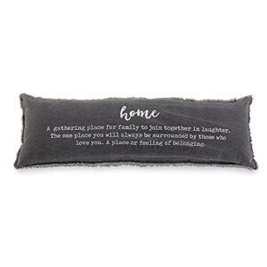 mud pie home definition lumbar decorative accent pillow, one size (pack of 1), gray