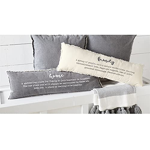 Mud Pie Home Definition Lumbar Decorative Accent Pillow, One Size (Pack of 1), Gray