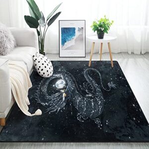 alaza dark starry night dragon area rug rugs for living room bedroom 7' x 5'
