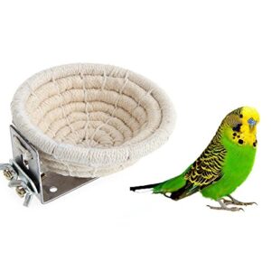 Hypeety Handmade Cotton Rope Bird Breeding Nest Bed for Small Parrots Budgie Parakeet Cockatiel Parakeet Conure Canary Finch Lovebird