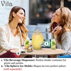 Vila Beverage Dispenser Replacement Spigot, Stainless Steel No-Rust Spout, BPA Free, Installation under 10-Minutes, Excellent Continuous Flow, Sturdy, Stylish Alternative for Flimsy Plastic Taps