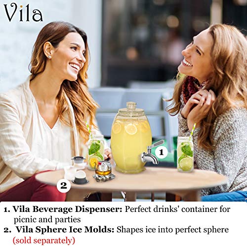 Vila Beverage Dispenser Replacement Spigot, Stainless Steel No-Rust Spout, BPA Free, Installation under 10-Minutes, Excellent Continuous Flow, Sturdy, Stylish Alternative for Flimsy Plastic Taps