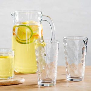 Attractive Set of 10 Drinking Glasses, Clear Heavy Base Tall Bar Beer Glasses, Bubble Design Glass Cups - Highball Glasses for Water, Juice, Beer, Wine, and Cocktails 17oz.