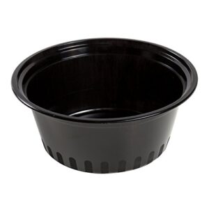 AmerCare 7 Inch Round Black Plastic Containers with Lids, 38 Ounces for Microwave or Freezer, Pack of 150