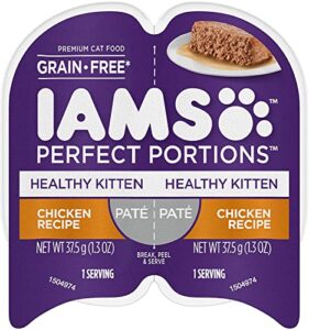iams perfect portions healthy kitten pate` chicken recipe (12-trays =24 single servings)