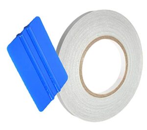 vvivid clear car door edge sealing paint finish protector strip roll (.5 inch x 160ft roll w/squeegee)