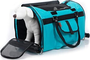 prefer pets trave gear pet travel carrier with privacy covers - soft-sided - airline approved with side pocket, velcro handle & padded shoulder strap - perfect for small dogs and cats