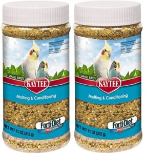 kt (2 pack) kaytee forti-diet pro health molting & conditioning supplement for small birds, 11 ounces per pack