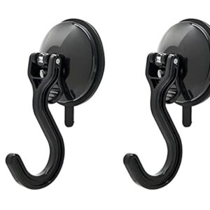 Bracketron Heavy Duty Vacuum Suction Cup MightyHooks Specialized for Many Surfaces - Kitchen, Bathroom & Home or Auto Organization (2 Pack) (Medium (2 Pack), Black)