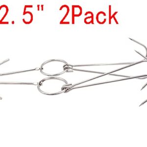 Alele Meat Hooks Butcher Hook 12.5inch Double Hooks Processing Meat Hook Stainless Steel Rotary Device Slaughtering Barbecue