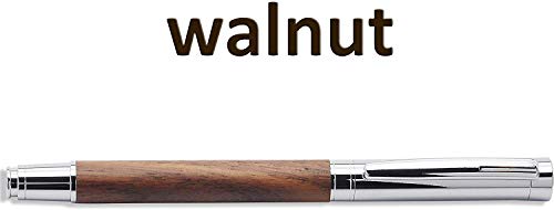 LACHIEVA LUX Elegant Walnut Rollerball Pen Set.Nice Wood Roller Pen with Germany Schneider Refill. Luxury Wooden Pen for Men & Women. Best and Executive, Office Gift for Writing (Walnut)