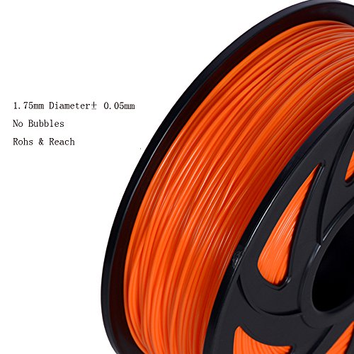 LEE FUNG ABS 3D Printer Filament 1.75mm,1kg (2.2lbs) Spool, Dimensional Accuracy +/- 0.05 mm Orange