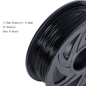 LEE FUNG ABS 3D Printer Filament 1.75mm,1kg (2.2lbs) Spool, Dimensional Accuracy +/- 0.05 mm Black