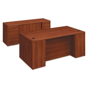 double pedestal desk with full pedestals, 72w x 36d x 29 1/2h, finish is cognac: hon 10700co (1 double pedestal desk)