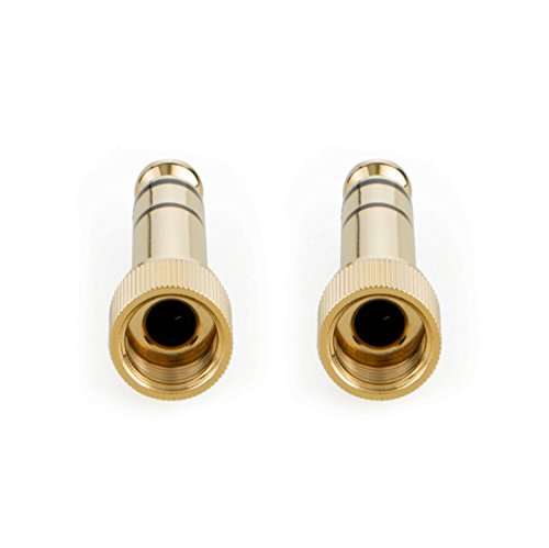 CESS 2-Pack 1/4" Stereo Phone Screw-On Adapter - Male 1/8" to Male 1/4" - 3.5mm Stereo to 6.35mm Stereo