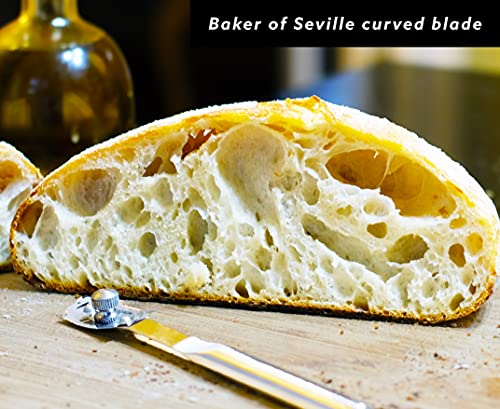Baker of Seville Bread Lame – Now with 6 Included blades. Change from Straight or Curved Blade Lame in seconds with the Patented Design. Built for professional and serious bakers.
