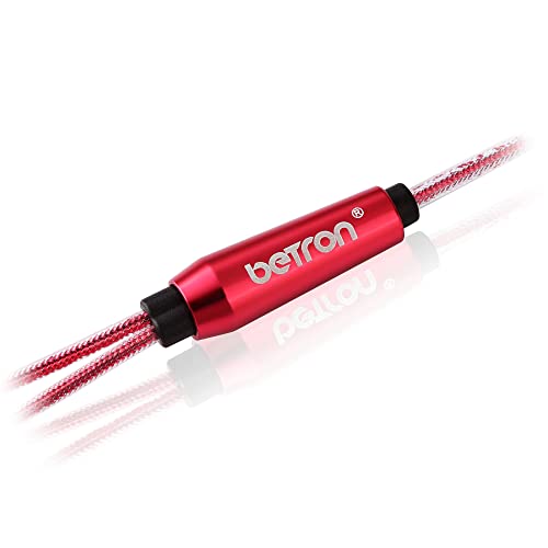 Betron B25 in-Ear Headphones Earphones with Microphone and Volume Controller, Noise Isolating Earbud Tips, 3.5mm Head Phone Jack (Red)