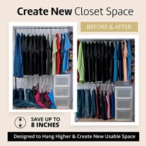 Higher Hangers Non-Slip Velvet Hangers, Slimline Space Saving Hangers for Clothes, Closet Organizer for College Dorms, RV’s, & More, Creates Closet Space, Reduces Wrinkles & Clutter, 40 Pc, Black