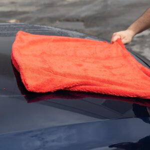 Maxshine 1000GSM Crazy Microfiber Drying Towel Series – Large Red 19.69 x 27.56 inches, Efficient Car Washing and Drying, Long Service Life