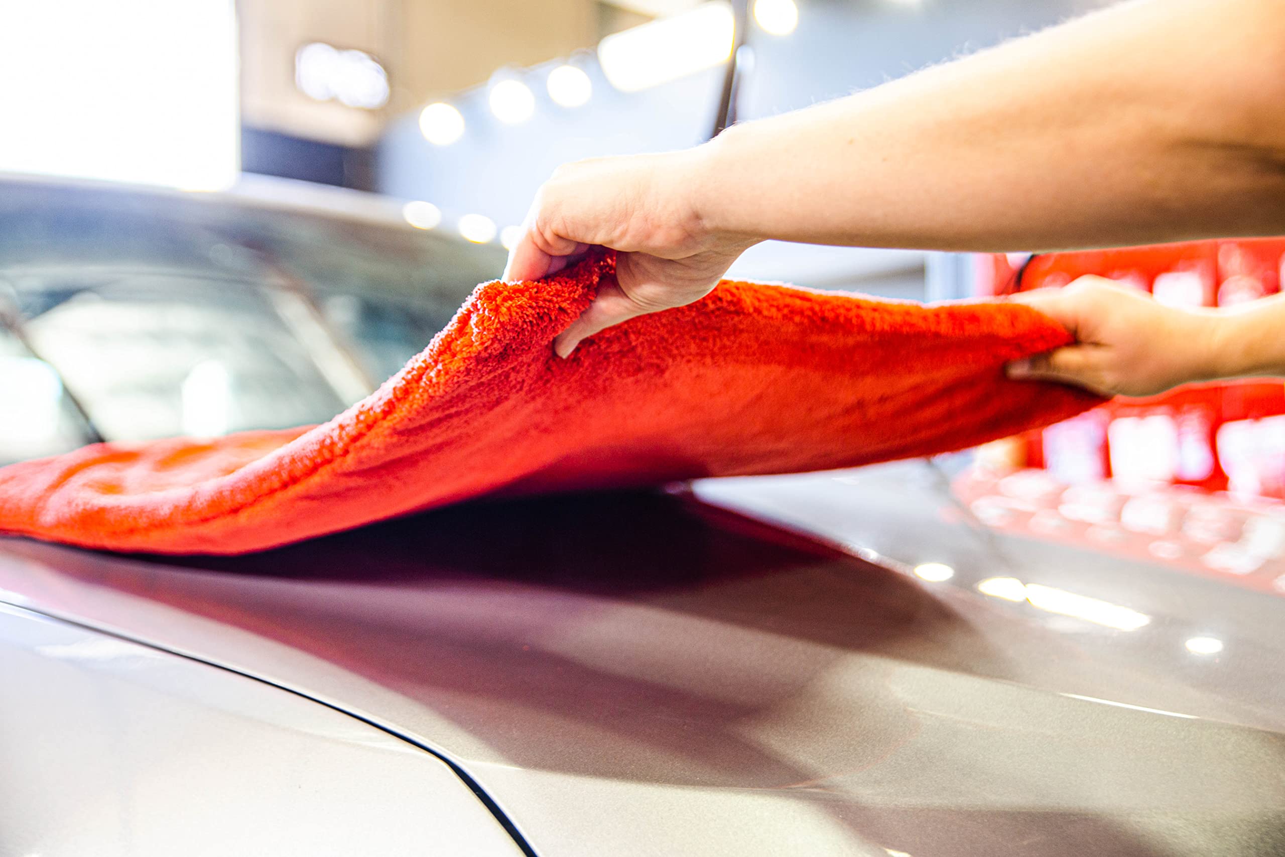 Maxshine 1000GSM Crazy Microfiber Drying Towel Series – Large Red 19.69 x 27.56 inches, Efficient Car Washing and Drying, Long Service Life