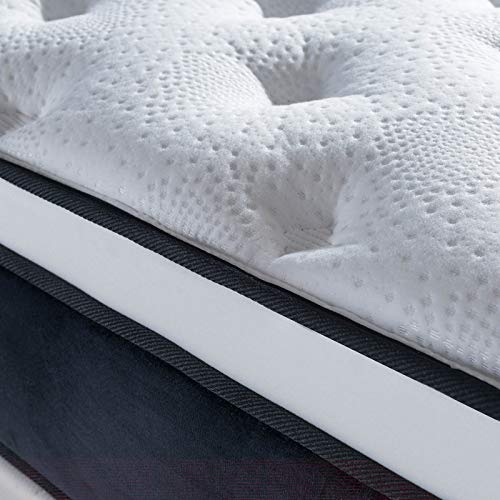 Jacia House King Mattress, 12 Inch Pillow-Top Pocket Spring Hybrid Mattress - Bed in a Bag - 100% Natural Latex Double Hybrid Firm Mattress King