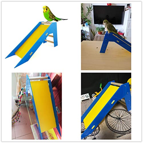 Bestmemories 2 in 1 Parrot's Slide Training Bird Toys and Crawling Ladder Parrot Educational Toys Bird Skill Training Slide Ladder Parrot Trick Training Sliding Prop