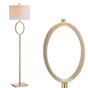 jonathan y jyl1089a april 61" metal led floor lamp, modern, contemporary, glam, traditional, office, living room, family room, dining room, bedroom, hallway, foyer, brass
