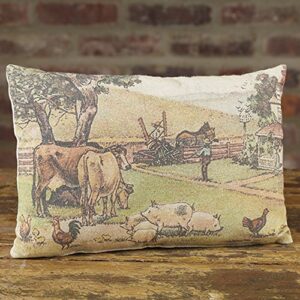 the country house collection vintage farmyard scene 12 x 8 canvas decorative throw pillow