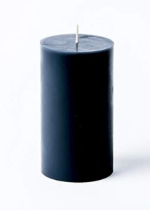 3" x 6" hand poured solid color unscented pillar candles set of 3 - (black)