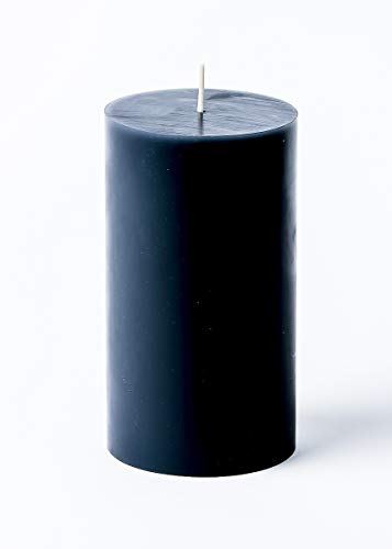 3" x 6" Hand Poured Solid Color Unscented Pillar Candles Set of 3 - (Black)