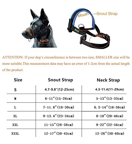 Lepark Nylon Dog Muzzle for Small,Medium,Large Dogs Prevent from Biting,Barking and Chewing,Adjustable Loop(L/Black)