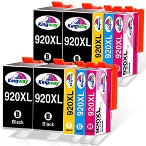 920xl ink cartridges of kingway, replacement for hp 920xl ink cartridges combo pack to work with officejet 6500a 6500 6000 7500 7500a 7000 printer (4 black,2 cyan,2 magenta,2 yellow,10-pack)