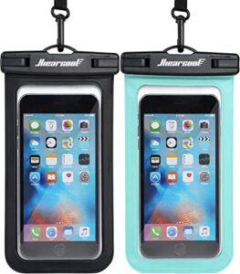 hiearcool waterproof phone pouch, waterproof phone case for iphone 14 13 12 11 pro max xs plus samsung galaxy with case friendly, ipx8 cellphone dry bag beach essentials for cruise travel -2 pack-8.3"