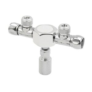 uxcell silver tone metal 2 way splitter regulator valve for aquarium plant co2 tank