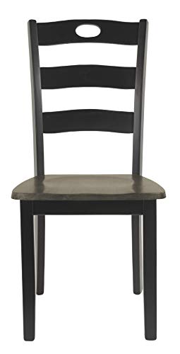 Signature Design by Ashley Froshburg Rustic Farmhouse Ladderback Dining Chair, 2 Count, Dark Brown