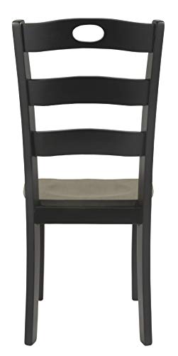 Signature Design by Ashley Froshburg Rustic Farmhouse Ladderback Dining Chair, 2 Count, Dark Brown