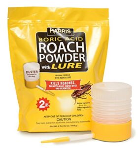 harris boric acid roach and silverfish killer powder w/lure, powder duster included in the bag (32oz)