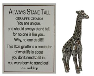 always stand tall giraffe charm with story card new