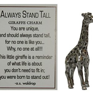 Always Stand Tall Giraffe Charm with Story Card New