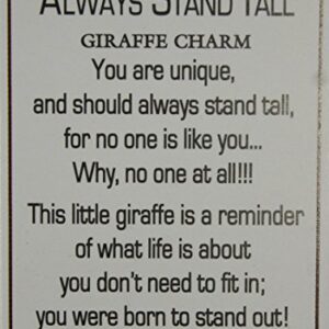 Always Stand Tall Giraffe Charm with Story Card New