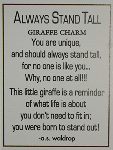 Always Stand Tall Giraffe Charm with Story Card New